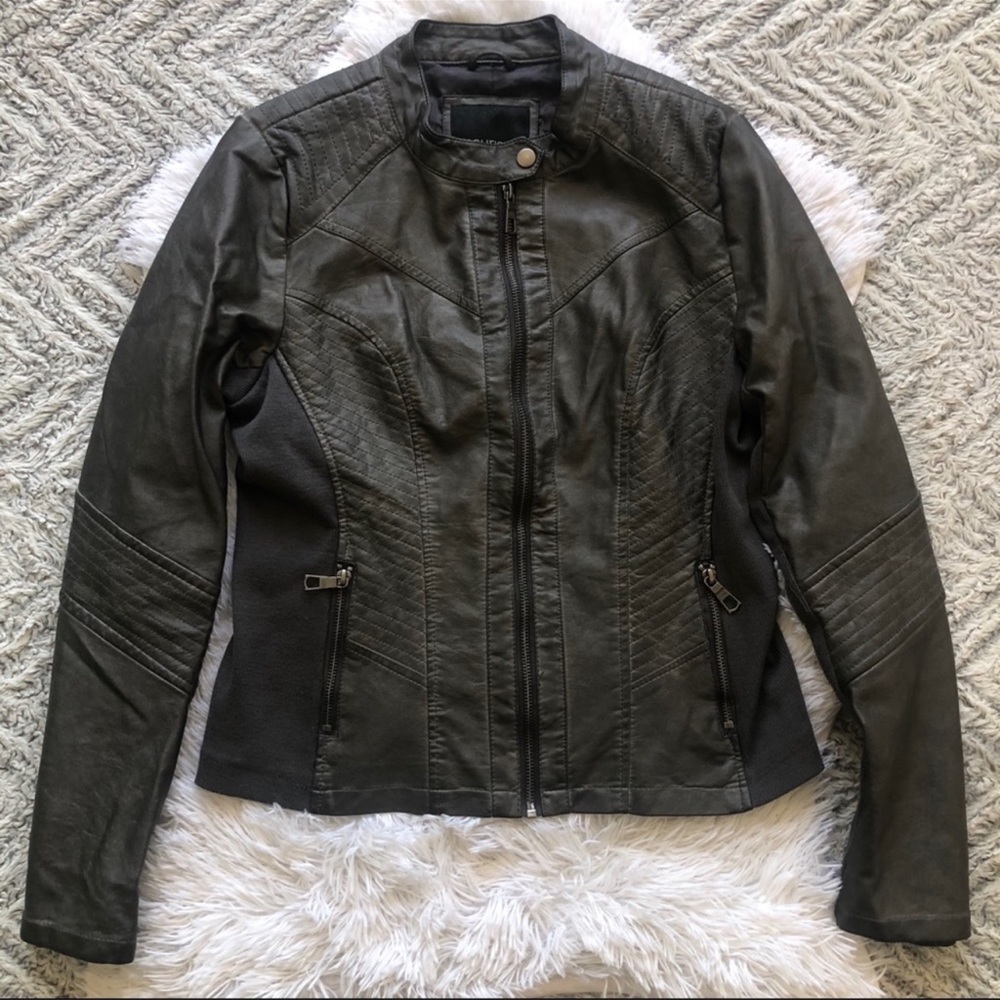 Gray leather jacket